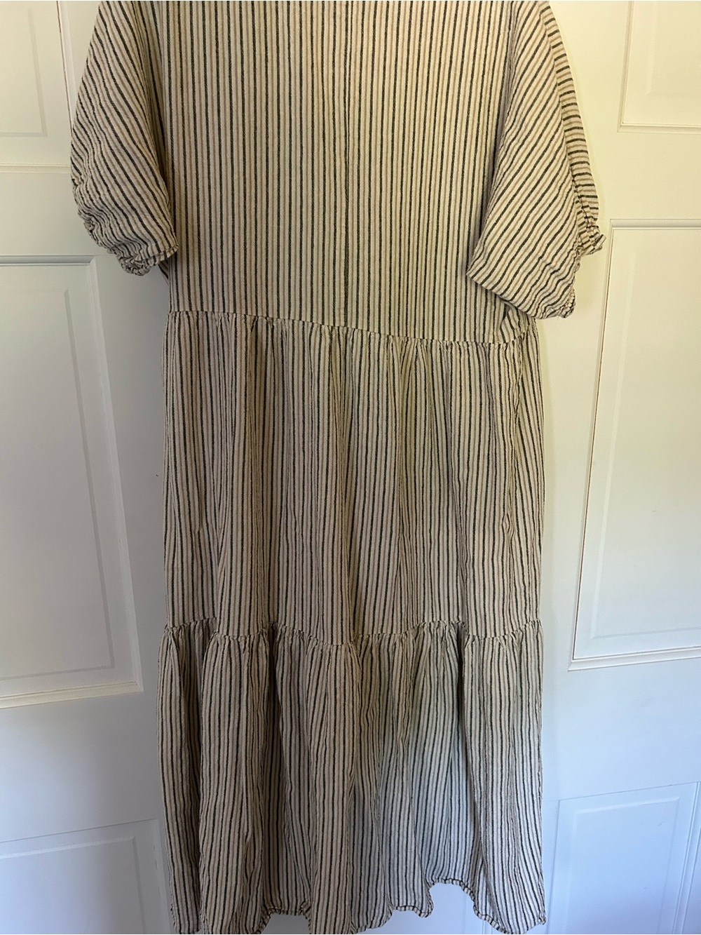 Rylee + Cru Cream and Black Striped Maxi Dress - Picture 2 of 3